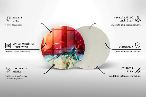 Glas Herdabdeckplatte Gemalte Abstraktion