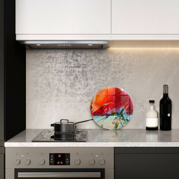 Glas Herdabdeckplatte Gemalte Abstraktion