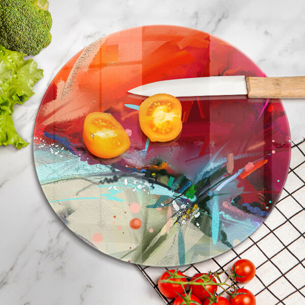 Glas Herdabdeckplatte Gemalte Abstraktion