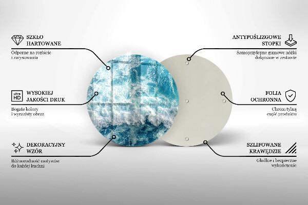 Glas Herdabdeckplatte Meerwasserwellen