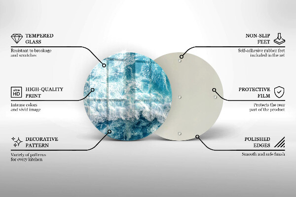 Glas Herdabdeckplatte Meerwasserwellen