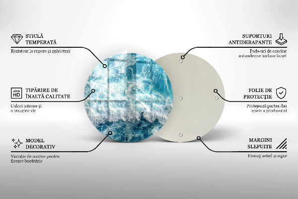 Glas Herdabdeckplatte Meerwasserwellen