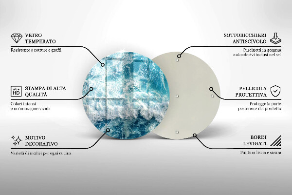 Glas Herdabdeckplatte Meerwasserwellen