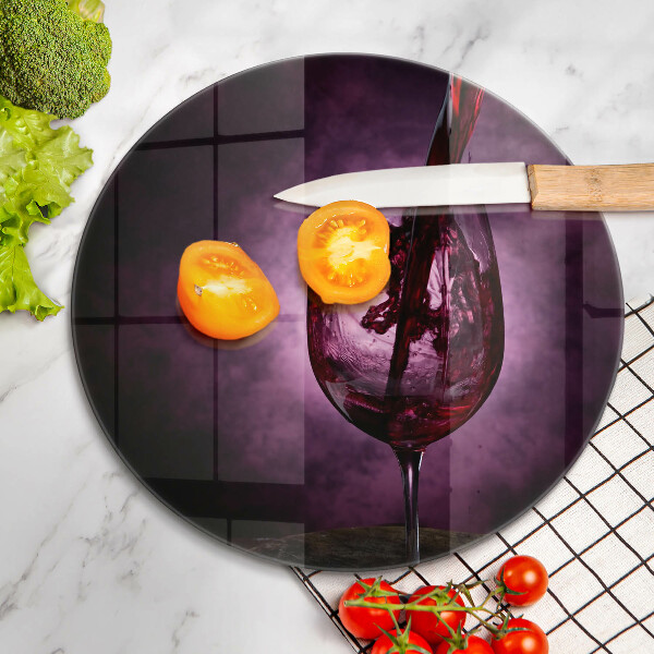 Glas Ceranfeldabdeckung Ein Glas Wein