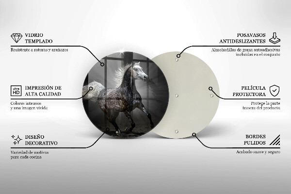 Glas Ceranfeldabdeckung Pferd galoppiert