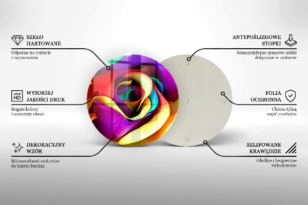 Glas Ceranfeldabdeckung Bunte Rosenblätter