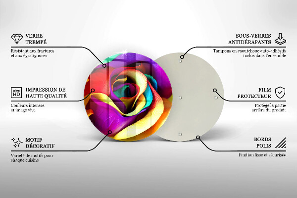Glas Ceranfeldabdeckung Bunte Rosenblätter