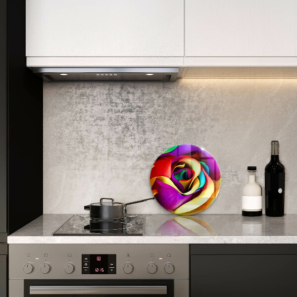 Glas Ceranfeldabdeckung Bunte Rosenblätter