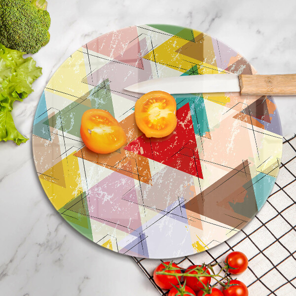 Glas Ceranfeldabdeckung Spritzschutz Bemalte Dreiecke