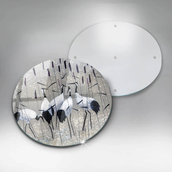 Glas Ceranfeldabdeckung Spritzschutz Japanische Kraniche