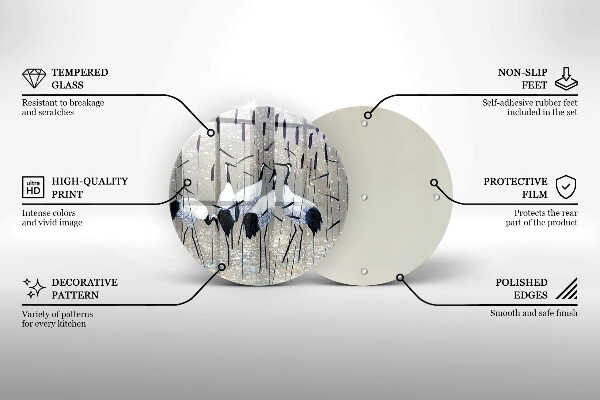 Glas Ceranfeldabdeckung Spritzschutz Japanische Kraniche