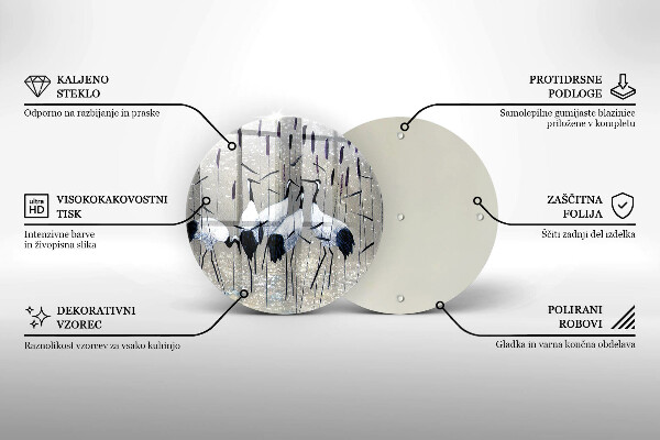 Glas Ceranfeldabdeckung Spritzschutz Japanische Kraniche