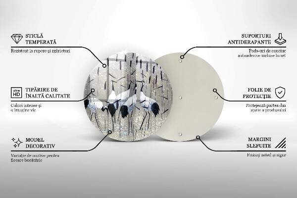 Glas Ceranfeldabdeckung Spritzschutz Japanische Kraniche