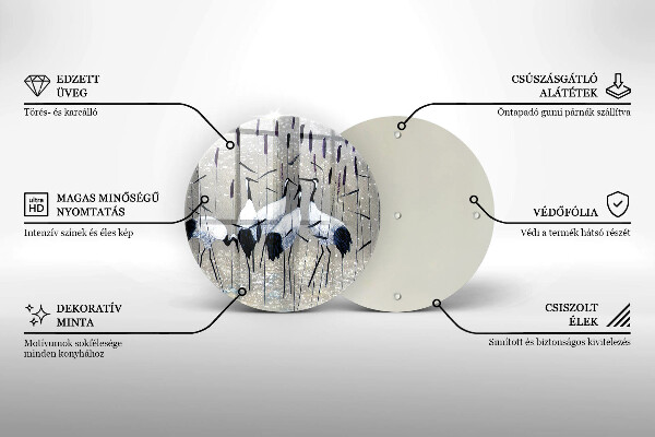 Glas Ceranfeldabdeckung Spritzschutz Japanische Kraniche