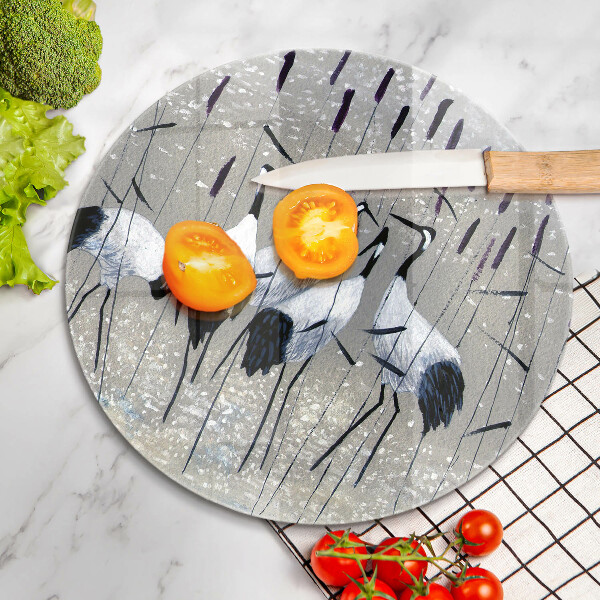 Glas Ceranfeldabdeckung Spritzschutz Japanische Kraniche