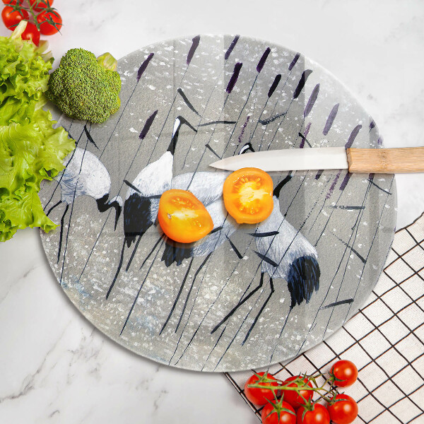 Glas Ceranfeldabdeckung Spritzschutz Japanische Kraniche