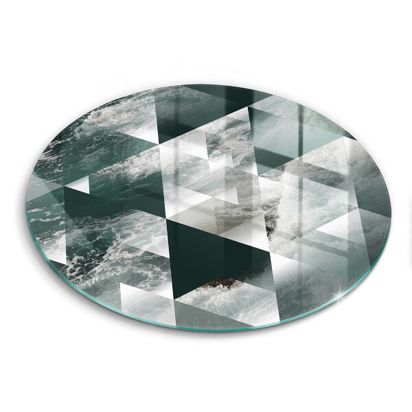 Glas Ceranfeldabdeckung Spritzschutz Dreiecke und Wasser