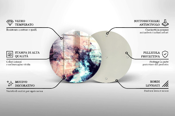 Glas Ceranfeldabdeckung Spritzschutz Gemalte Abstraktion