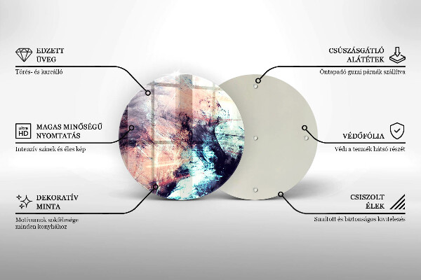 Glas Ceranfeldabdeckung Spritzschutz Gemalte Abstraktion