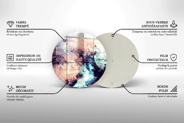 Glas Ceranfeldabdeckung Spritzschutz Gemalte Abstraktion