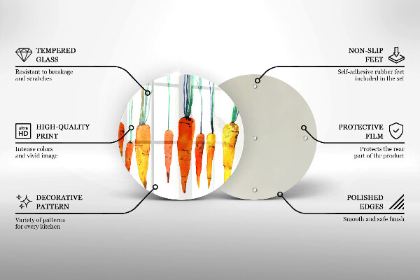 Glas Ceranfeldabdeckung Spritzschutz Karottenillustration