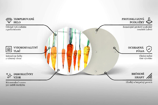 Glas Ceranfeldabdeckung Spritzschutz Karottenillustration