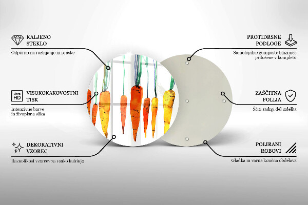 Glas Ceranfeldabdeckung Spritzschutz Karottenillustration