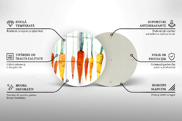 Glas Ceranfeldabdeckung Spritzschutz Karottenillustration