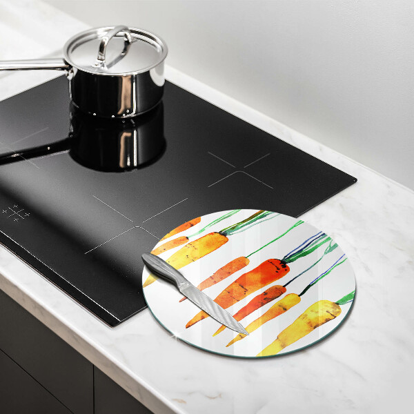 Glas Ceranfeldabdeckung Spritzschutz Karottenillustration