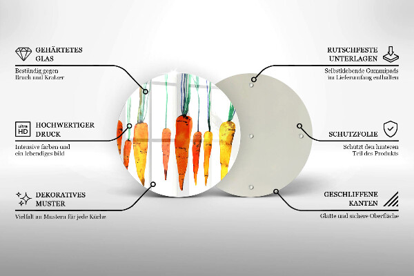 Glas Ceranfeldabdeckung Spritzschutz Karottenillustration