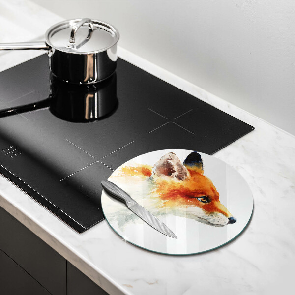 Glas Ceranfeldabdeckung Spritzschutz Bemalter Fuchs