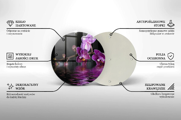 Glas Herdabdeckplatte Orchideen-Zen-Wasser