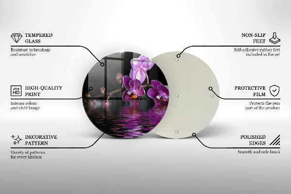 Glas Herdabdeckplatte Orchideen-Zen-Wasser