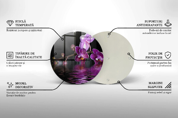 Glas Herdabdeckplatte Orchideen-Zen-Wasser