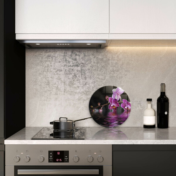 Glas Herdabdeckplatte Orchideen-Zen-Wasser