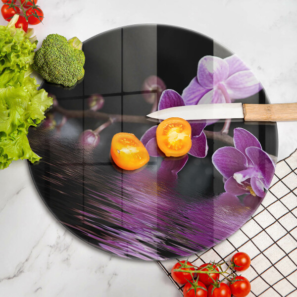 Glas Herdabdeckplatte Orchideen-Zen-Wasser