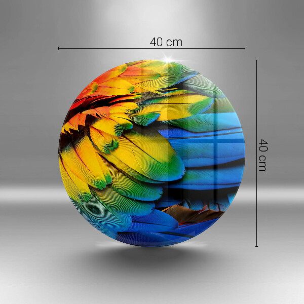 Glas Ceranfeldabdeckung Spritzschutz Bunte Papageienfedern
