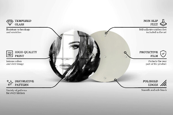 Glas Ceranfeldabdeckung Spritzschutz Das Gesicht einer Frau