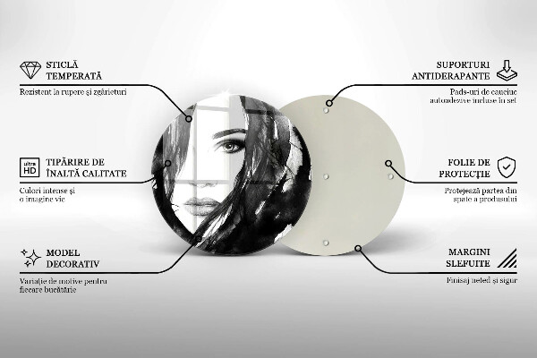 Glas Ceranfeldabdeckung Spritzschutz Das Gesicht einer Frau