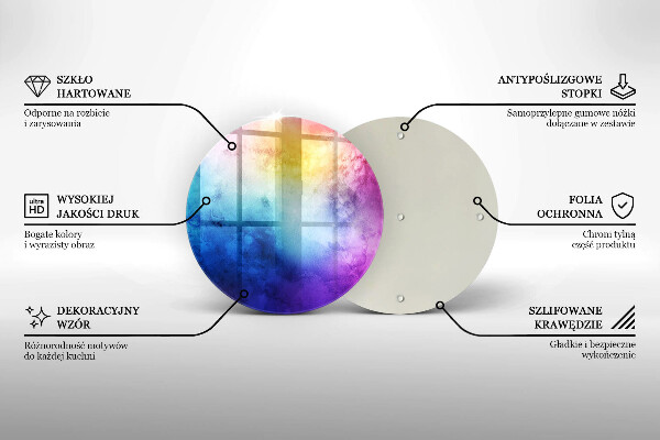 Glas Ceranfeldabdeckung Spritzschutz Regenbogen-Aquarellspritzer
