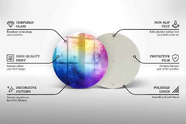 Glas Ceranfeldabdeckung Spritzschutz Regenbogen-Aquarellspritzer