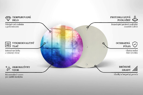 Glas Ceranfeldabdeckung Spritzschutz Regenbogen-Aquarellspritzer