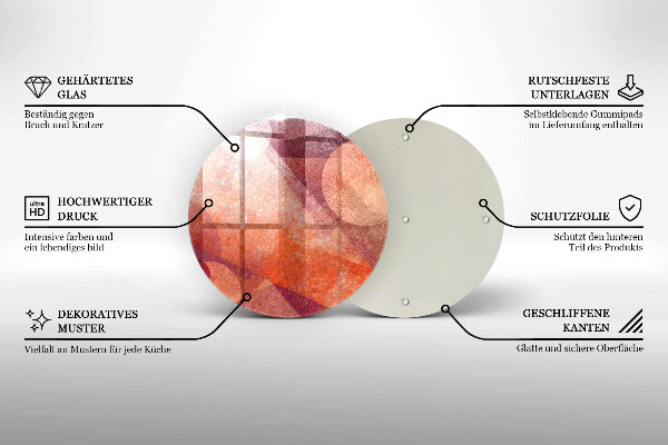 Glas Ceranfeldabdeckung Spritzschutz Abstrakte Kunst
