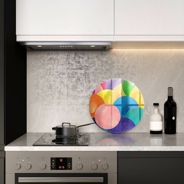 Glas Ceranfeldabdeckung Spritzschutz Bunte Kreise