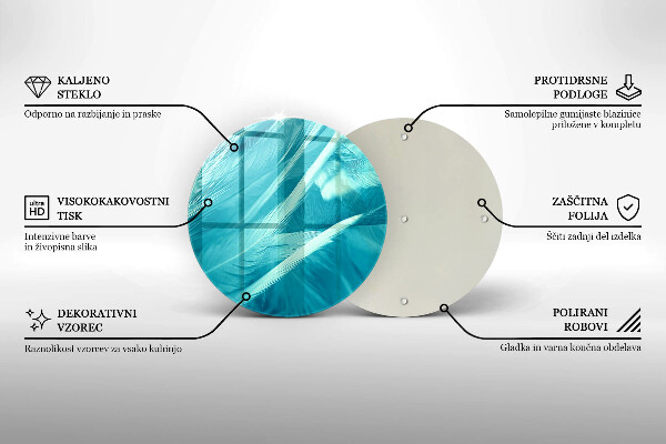 Glas Ceranfeldabdeckung Spritzschutz Zarte Federn