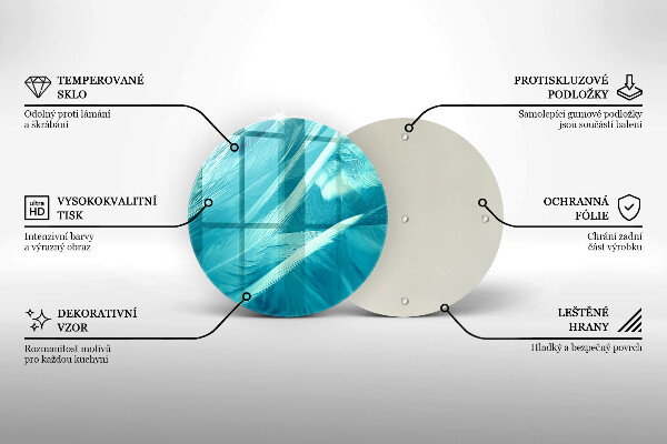 Glas Ceranfeldabdeckung Spritzschutz Zarte Federn