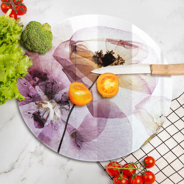 Glas Ceranfeldabdeckung Spritzschutz Zarte Blumen