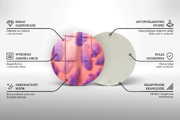 Glas Herdabdeckplatte Flauschige Federn