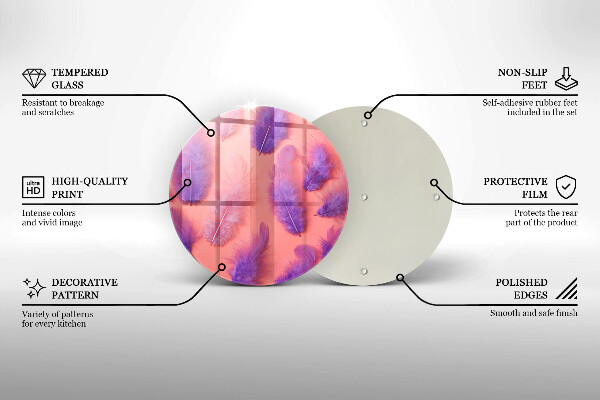 Glas Herdabdeckplatte Flauschige Federn