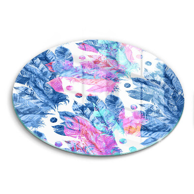 Glas Herdabdeckplatte Federn-Boho-Illustration